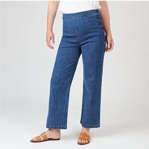 J. Crew Slim Wide Leg Pinstriped Sailor Jean 31T NWT